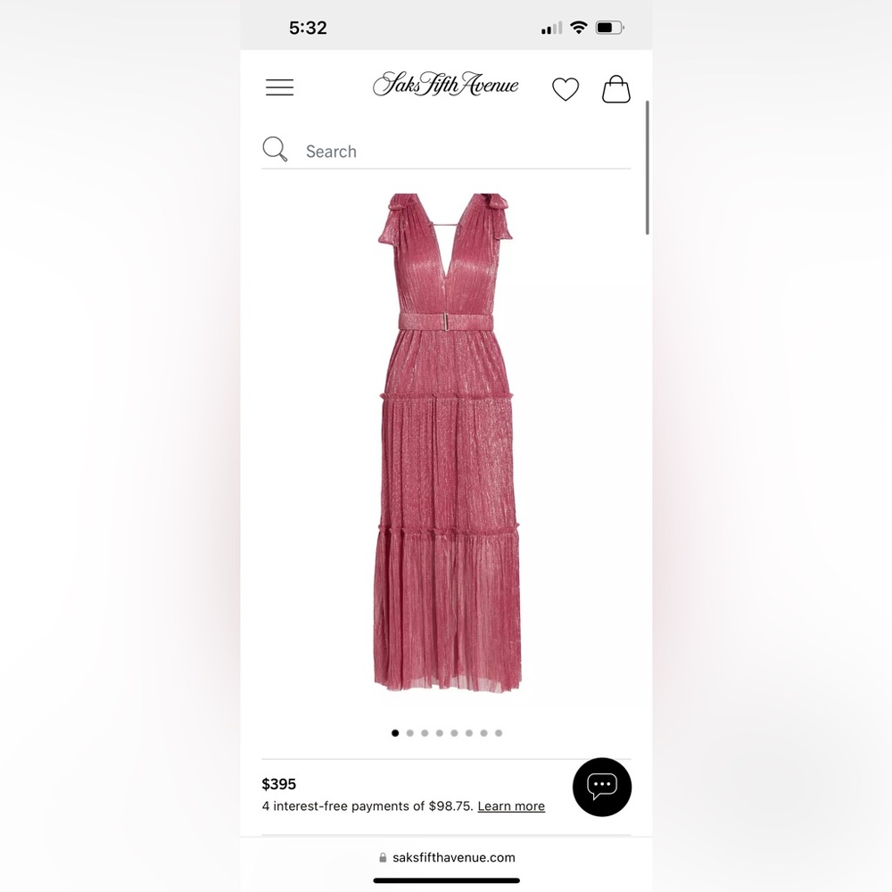 Sabina Musayev Helena Metallic Tiered Maxi Dress